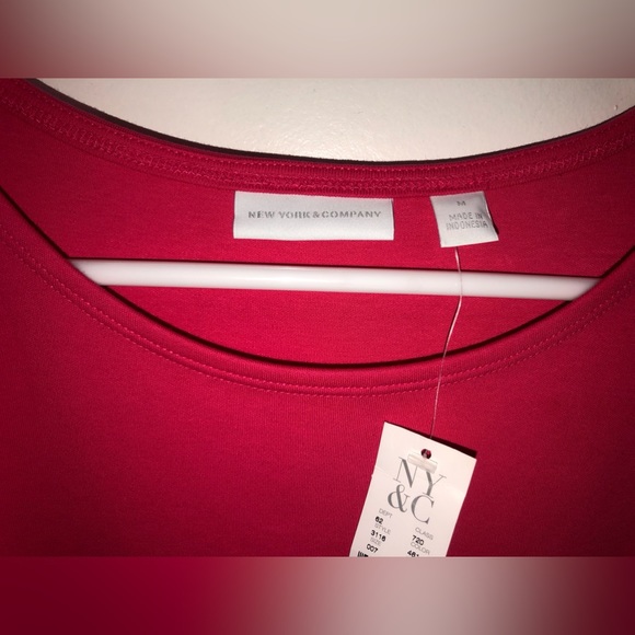 NWT New York & Co Size M Pink and Black Sleeveless A-Line Dress - Picture 3 of 5